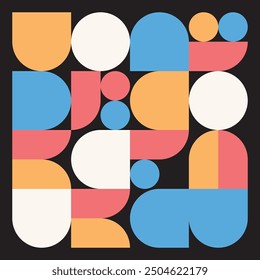 seamless vector background bauhaus style. geometric background.