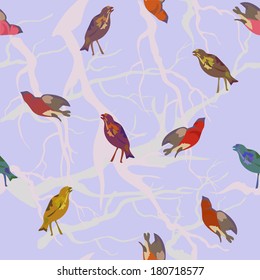 seamless vector background with birds