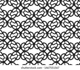 Seamless vector background. Black and white repeat pattern. Abstract 10 eps  wallpaper for design, fabric, textile, cover, wrapping.