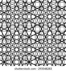 Seamless vector background. Black and white texture. The geometric pattern by rhombuses.