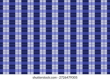 Plano de fundo de vetor contínuo com impressão quadriculada em azul e branco. Padrão de jogo.