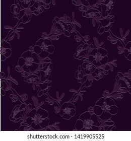 Seamless vector background - branch of blossoming. Use printed materials, signs, items, websites, maps, posters, postcards, packaging.