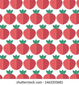 Seamless vector background of bright red strawberries. Bright summer design. Summer berries for colorful Wallpaper design, textiles, packaging.