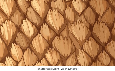 Seamless vector background with brown straw or thatch texture. Abstract woven organic pattern in warm earth tones for natural design, website backdrop, rustic banner, handicraft wallpaper.