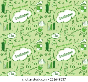 Seamless vector background, business, management scheme, chart, graph, diagram and schedule texture. Green