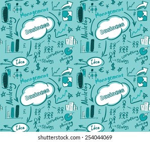 Seamless vector background, business, management scheme, chart, graph, diagram and schedule texture. Cyan color