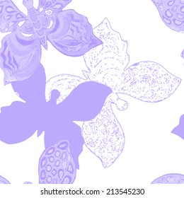 Seamless vector background with butterflies