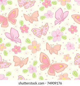 seamless vector background with butterfly