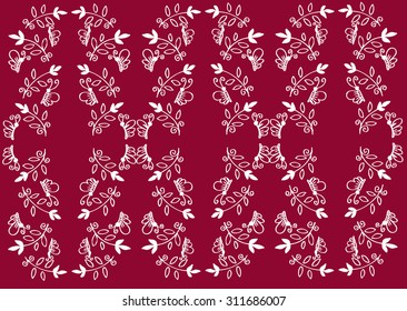 seamless vector background with butterfly and floral