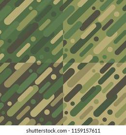 Seamless vector background with camouflage pattern. The military colors. Green-olive range of colors. Textile rapport.