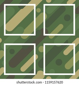 Seamless vector background with camouflage pattern. The military colors. Green-olive range of colors. Textile rapport.