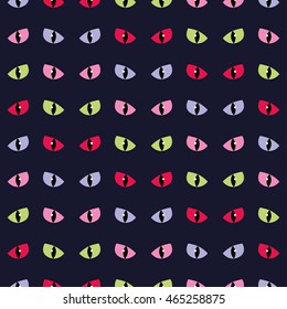 
Seamless vector background with cat's eyes. Print. Repeating background. Cloth design, wallpaper.