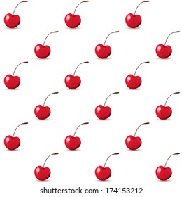 Seamless vector background with cherry berries.