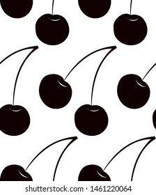 Seamless vector background from cherry repeating elements. For fashion textile retro style. Use it for wall paper, scrapbooking or any print.