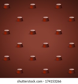Seamless vector background with chocolate candies. Advertising bakeries or pastry shops