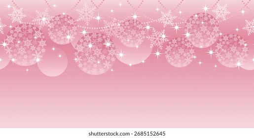Fondo De Vector Sin Costuras Con Adorno De Bola De Navidad Y Espacio De Texto. Repetible Horizontalmente.