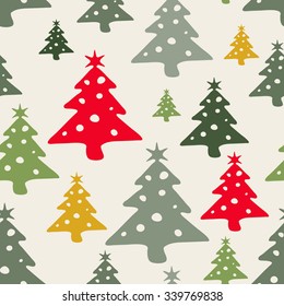 seamless vector background with christmas tree for your design