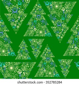 Seamless vector background. Christmas trees.