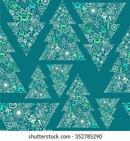 Seamless vector background. Christmas trees.