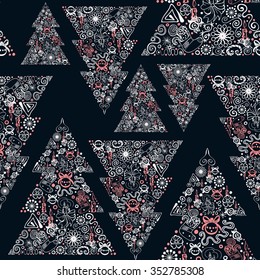 Seamless vector background. Christmas trees.