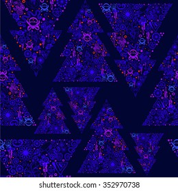 Seamless vector background. Christmas trees.