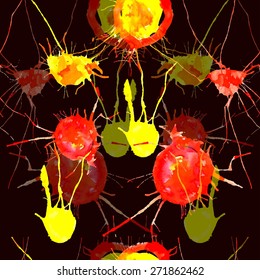 Seamless vector background with colorful blots and stains. 