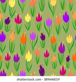 seamless vector background colorful crocus