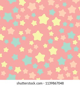 Seamless vector background. Colorful funny stars pattern