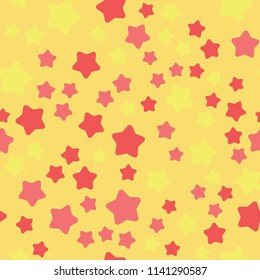 Seamless vector background. Colorful funny stars pattern