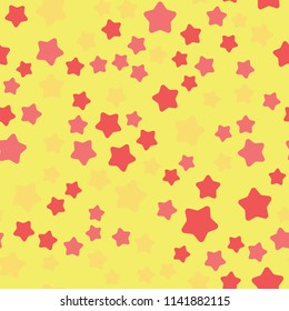 Seamless vector background. Colorful funny stars pattern