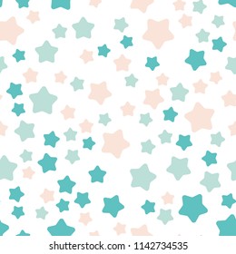 Seamless vector background. Colorful funny stars pattern