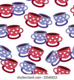 seamless vector background with cups