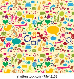 Seamless Vector Background. Cute designs.