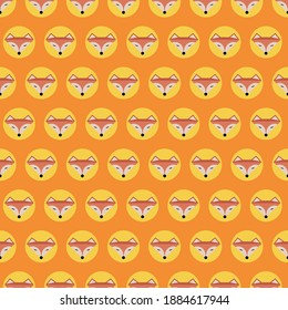 Seamless vector background with cute fox. Children's beautiful pattern with forest animals, suitable for the office, notebooks, postcards, cloth, clothes, wallpaper.
