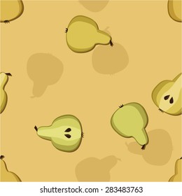 Seamless vector background decorated with pears
