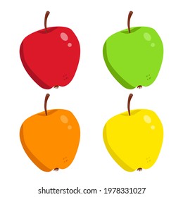 Seamless vector background with decorative apples. Seamless pattern with apples and leaves. Wallpaper, print, wrapping paper, fabric, modern textile design. Fruit Background. Vector illustration. 