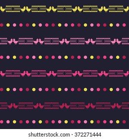 Seamless vector background with decorative birds in the Russian style. Print. Repeating background. Cloth design, wallpaper. 
