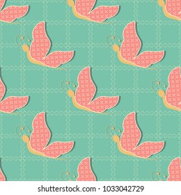 seamless vector background background with decorative butterflies