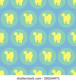 Seamless vector background with decorative cats in the style of pop art