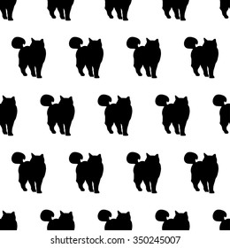 Seamless vector background with decorative cats in the style of pop art