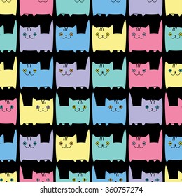 Seamless vector background with decorative cats