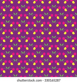 Seamless vector background with decorative cherries