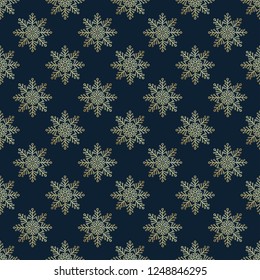 Seamless vector background with decorative Christmas snowflakes.  Can be used for wallpaper, textile, invitation card, wrapping, web page background.
