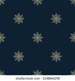 Seamless vector background with decorative Christmas snowflakes.  Can be used for wallpaper, textile, invitation card, wrapping, web page background.