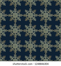 Seamless vector background with decorative Christmas snowflakes.  Can be used for wallpaper, textile, invitation card, wrapping, web page background.