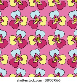 Seamless vector background with decorative clover. Print. Cloth design, wallpaper.