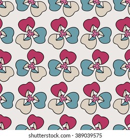 Seamless vector background with decorative clover. Print. Cloth design, wallpaper.