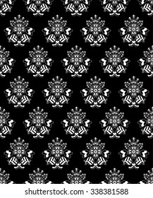 Seamless vector background with decorative flowers