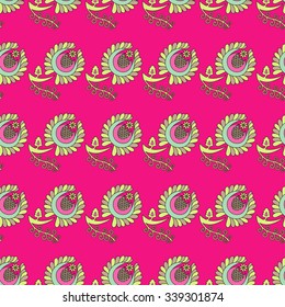 Seamless vector background with decorative flowers