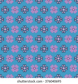 Seamless vector background with decorative flowers